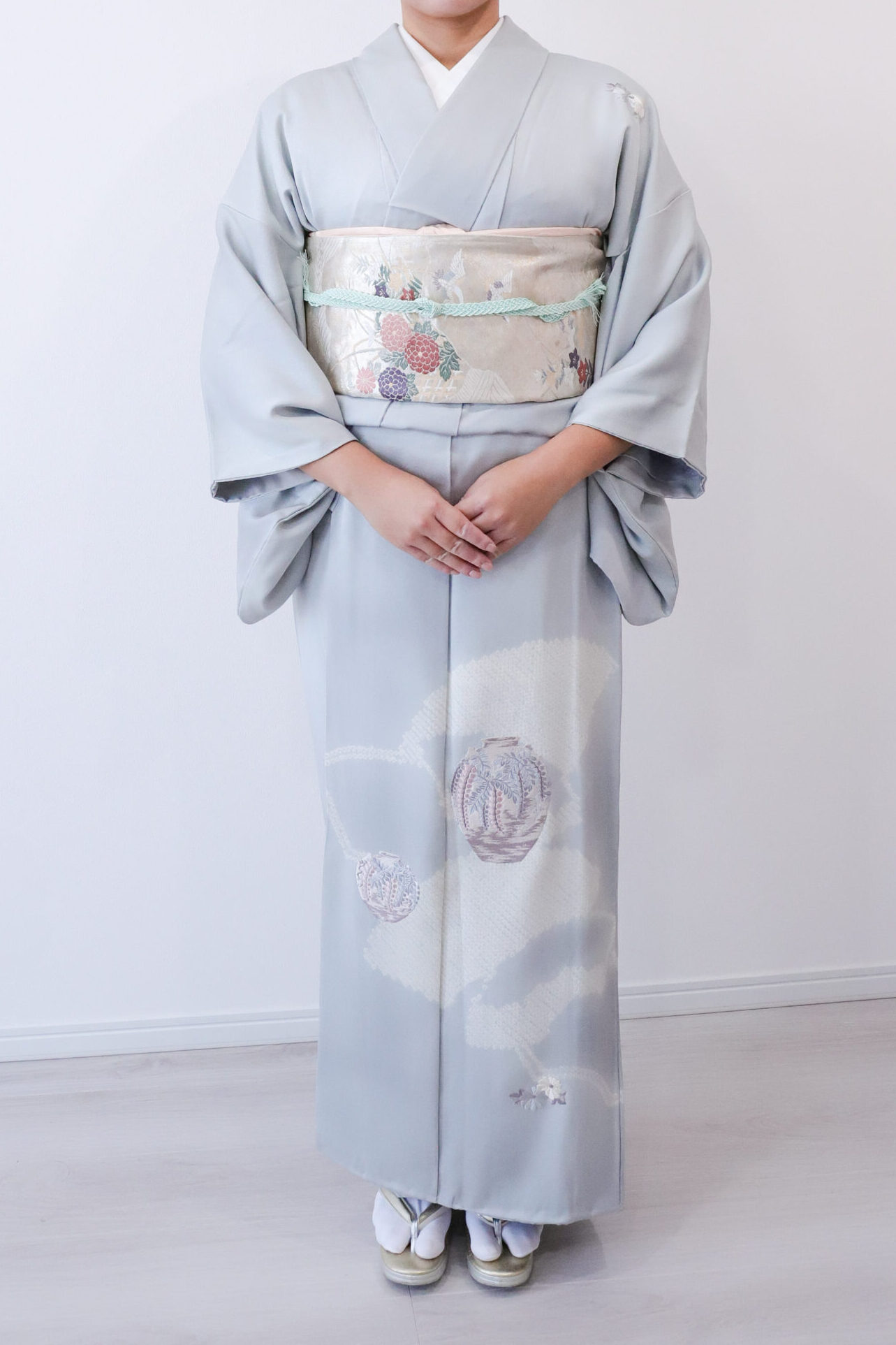 お母さま訪問着（ブルーグレー